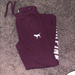 Maroon wide leg sweatpants